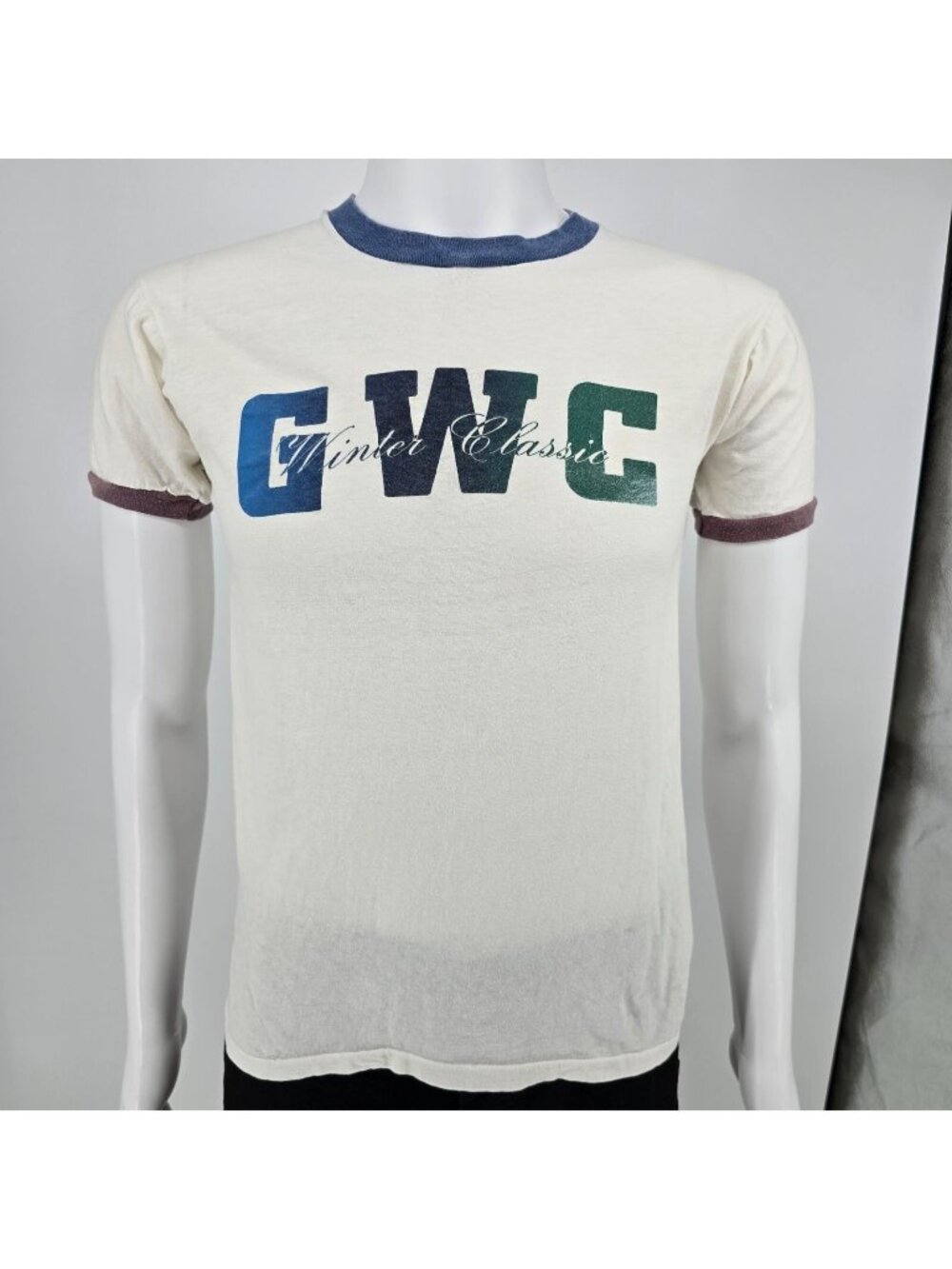 Vintage 1980s Union Underwear Co. GWC Winter Classic Ringer Tee T-Shirt (S)